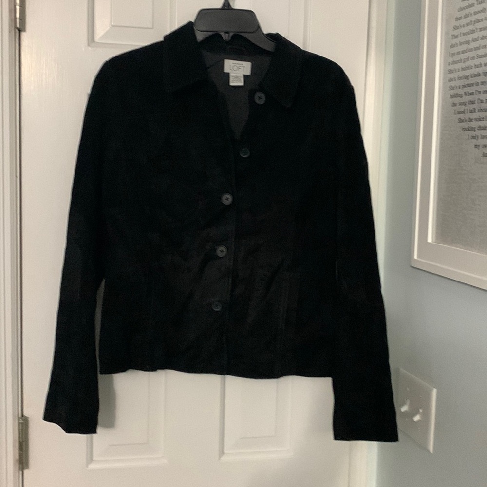 Womens black leather coat